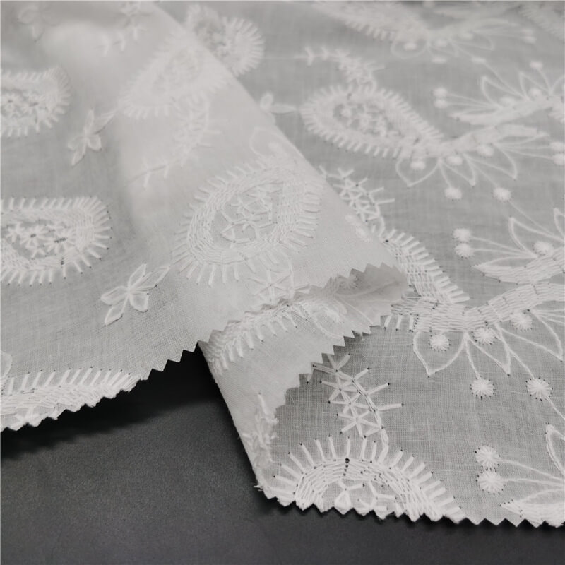 Cutwork Women's 100% Cotton Embroidered Fabric for Women's Wear Wholes