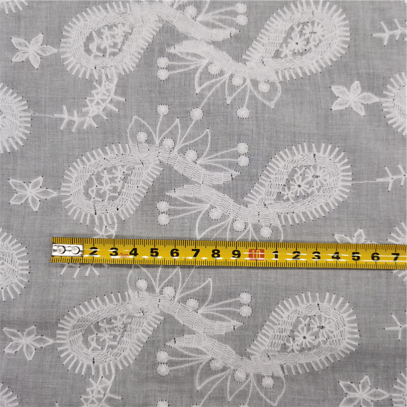 Cutwork Women's 100% Cotton Embroidered Fabric for Women's Wear Wholes