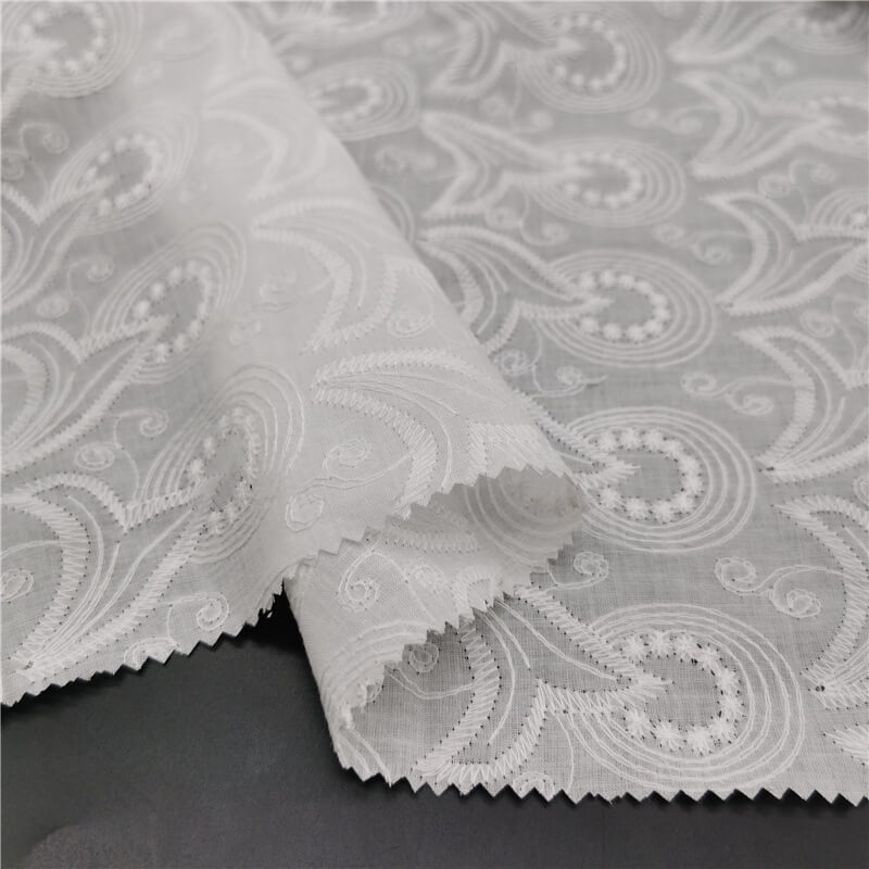 Cutwork Women's 100% Cotton Embroidered Fabric for Women's Wear Wholes