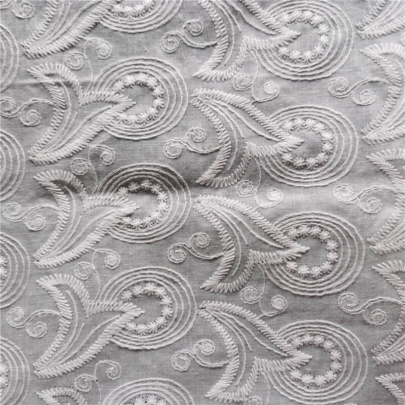Cutwork Women's 100% Cotton Embroidered Fabric for Women's Wear Wholes