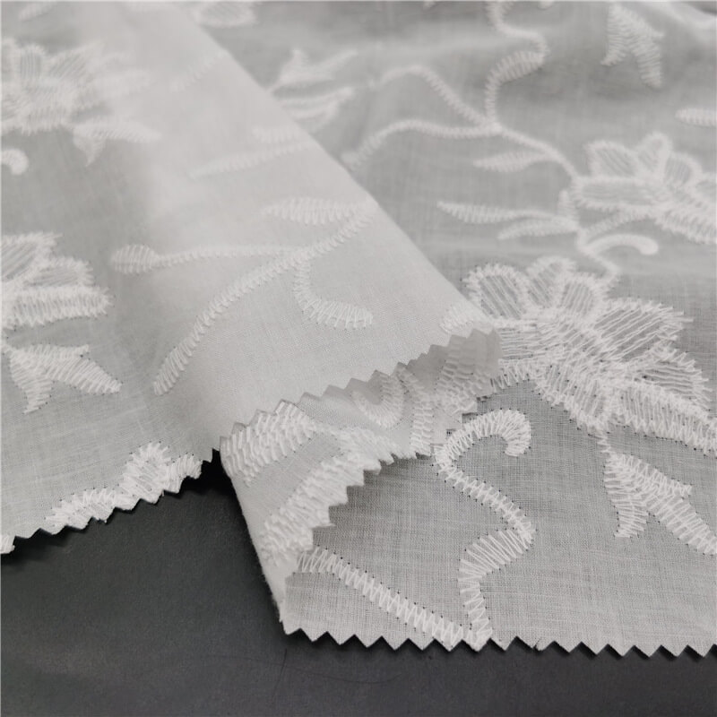 Cutwork Women's 100% Cotton Embroidered Fabric for Women's Wear Wholes