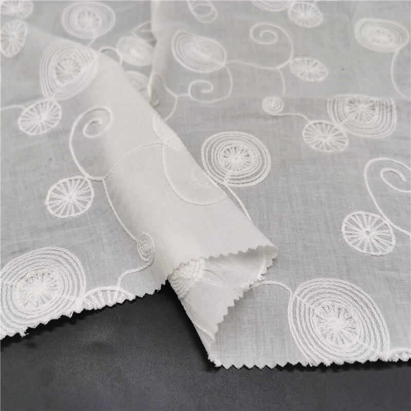 Cutwork Women's 100% Cotton Embroidered Fabric for Women's Wear Wholes