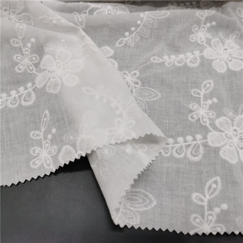 Cutwork Women's 100% Cotton Embroidered Fabric for Women's Wear Wholes