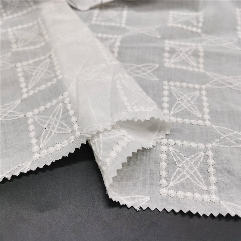 Cutwork Women's 100% Cotton Embroidered Fabric for Women's Wear Wholes