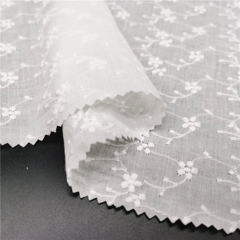 Cutwork Women's 100% Cotton Embroidered Fabric for Women's Wear Wholes