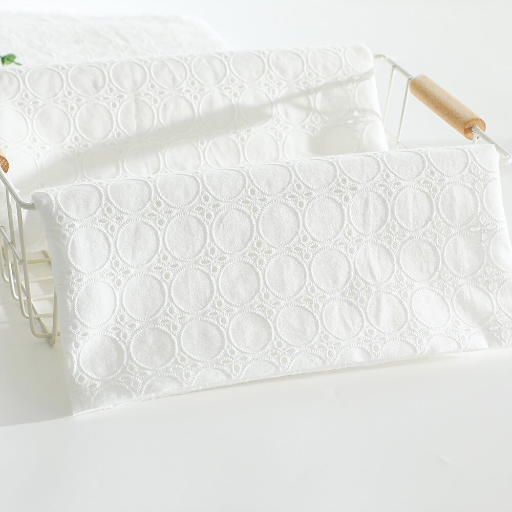Embroidered Lace Embroidered Fabric Eyelet 100% Cotton for Women's Wea 4