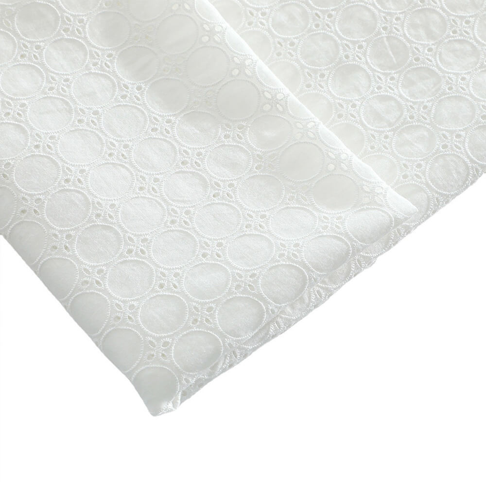 Embroidered Lace Embroidered Fabric Eyelet 100% Cotton for Women's Wea 5