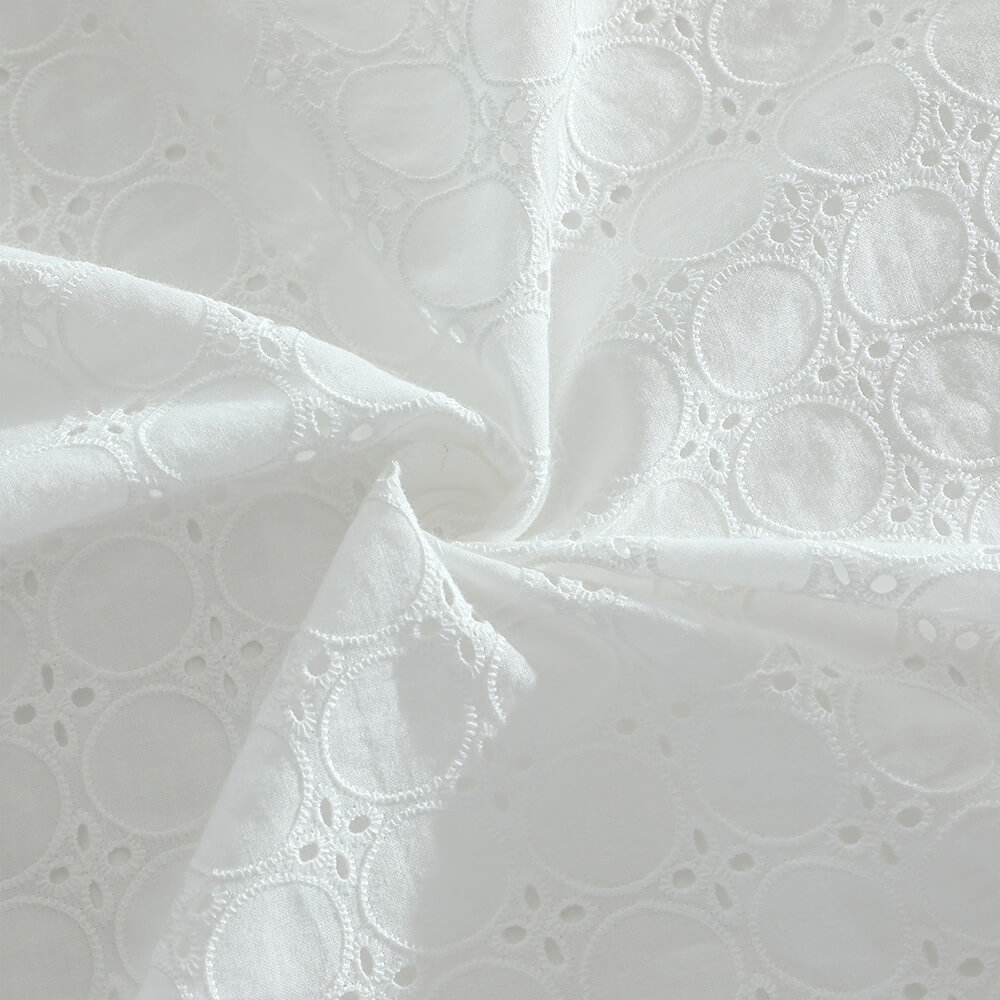 Embroidered Lace Embroidered Fabric Eyelet 100% Cotton for Women's Wea 8