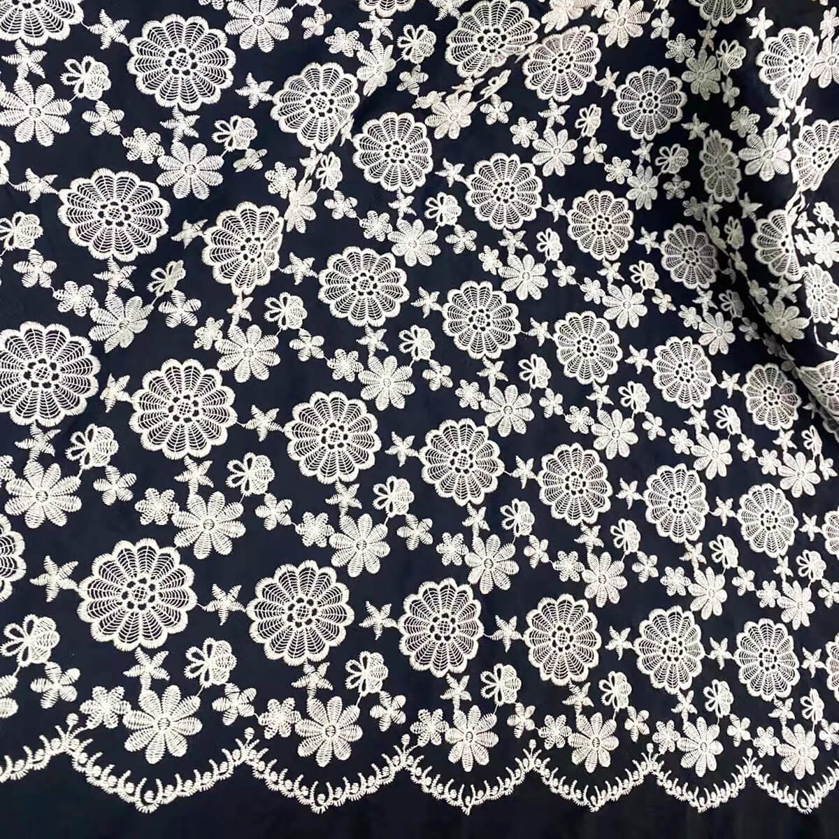 Cotton Lace All-Over Cotton Thread Cotton Embroidered Fabric for Women
