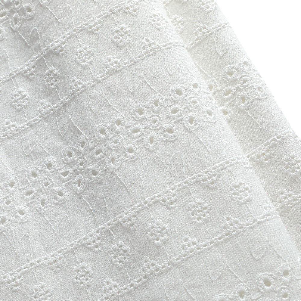 Cutwork Kids 100% Cotton Embroidered Fabric for Women's Wear Wholesale 4