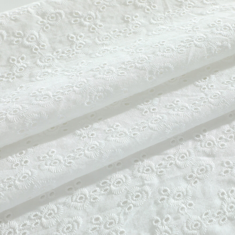 Cotton Lace Embroidered Fabric All-Over 100% Cotton for Women's Wear W