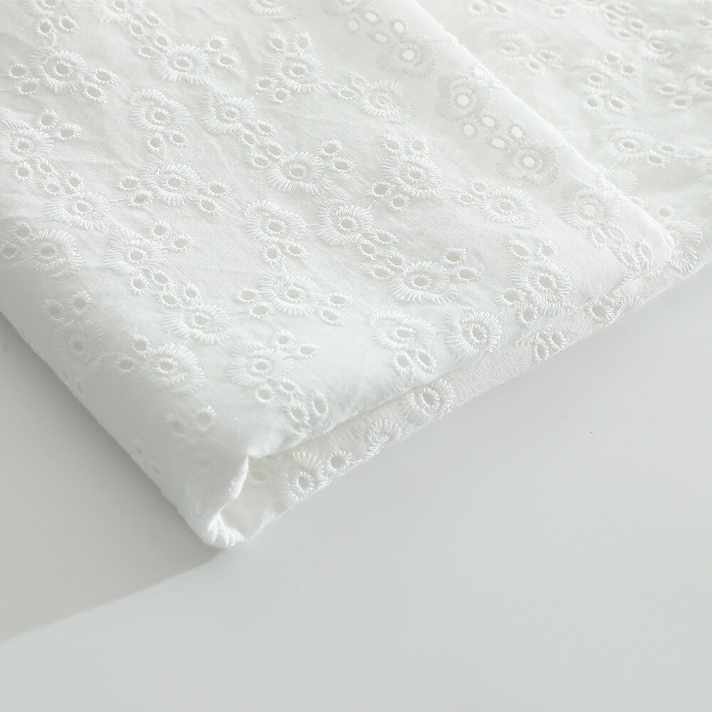 Cotton Lace Embroidered Fabric All-Over 100% Cotton for Women's Wear W