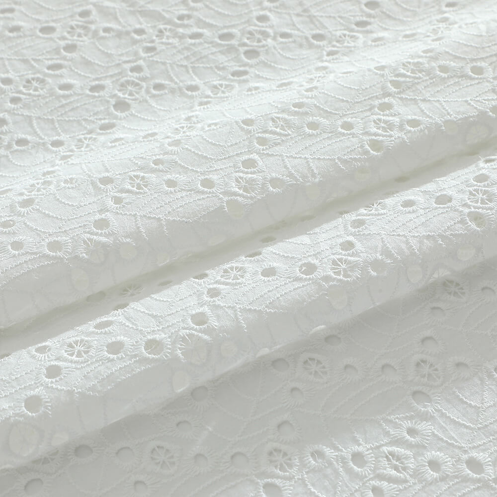 Embroidered Fabric Cutwork Cotton for Women's Wear Wholesale Supplier 5