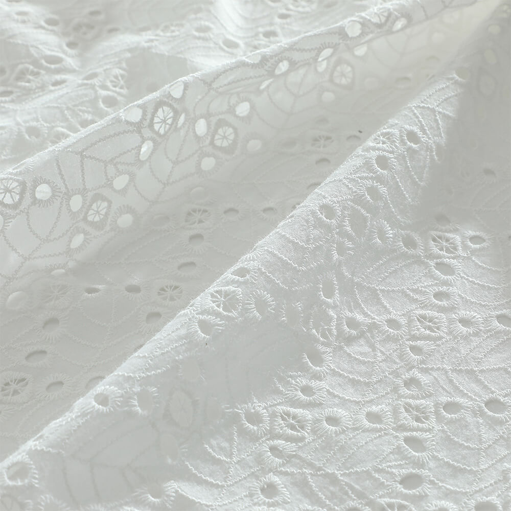 Embroidered Fabric Cutwork Cotton for Women's Wear Wholesale Supplier 9