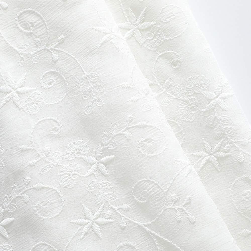 Embroidered Lace Milk Silk Dress Embroidered Fabric for Women's Wear W