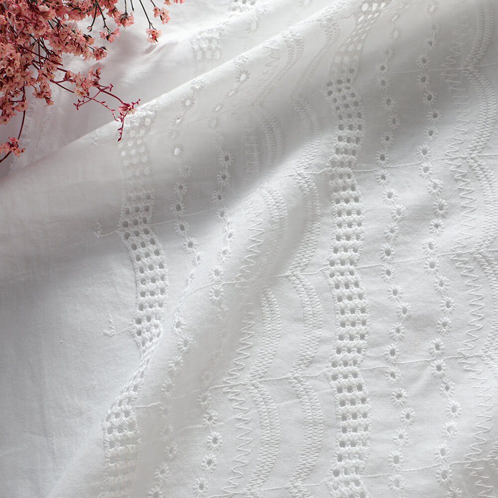 Embroidered Fabric Dress Cotton for Women's Wear Wholesale Supplier