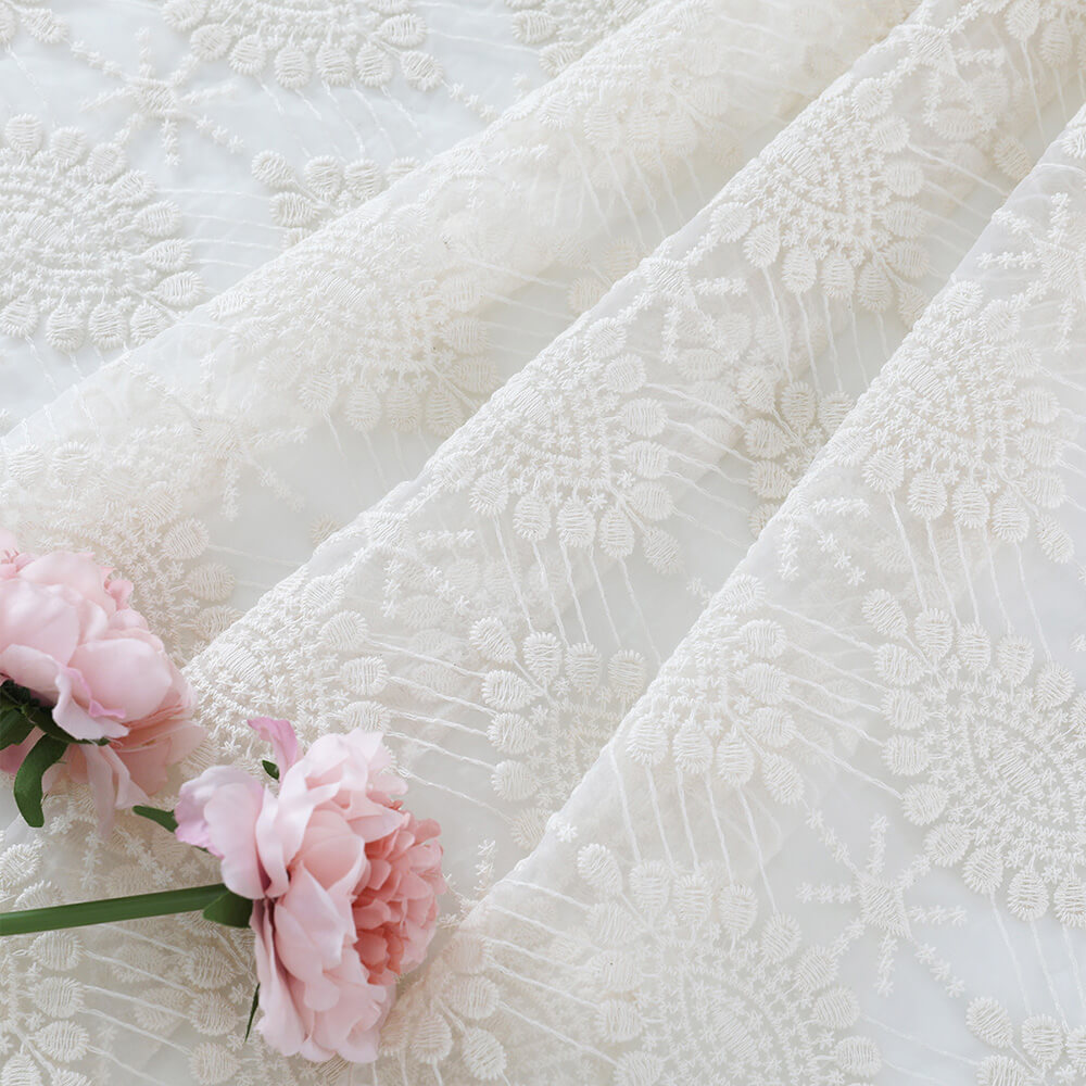 Embroidered Fabric Cotton Thread Bridal Cotton for Women's Wear Wholes