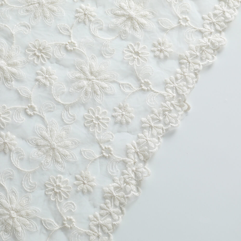 All-Over Cotton Thread Bridal 100% Cotton Embroidered Fabric for Women
