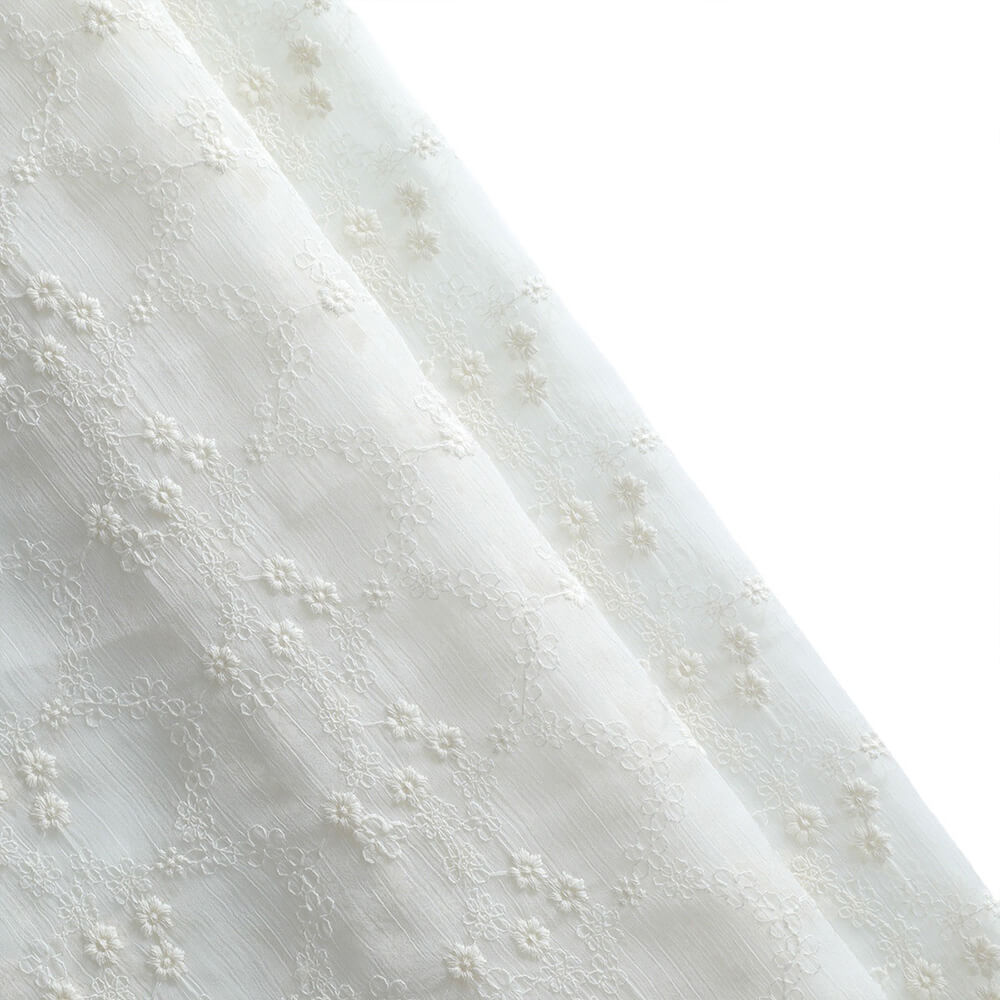 Embroidered Fabric Cotton Thread Tablecloth Cotton for Women's Wear Wh