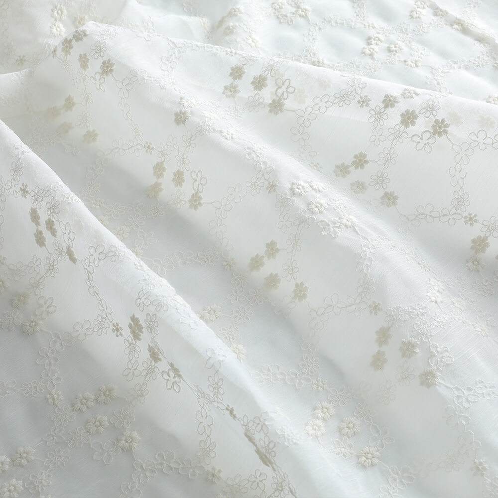 Embroidered Fabric Cotton Thread Tablecloth Cotton for Women's Wear Wh