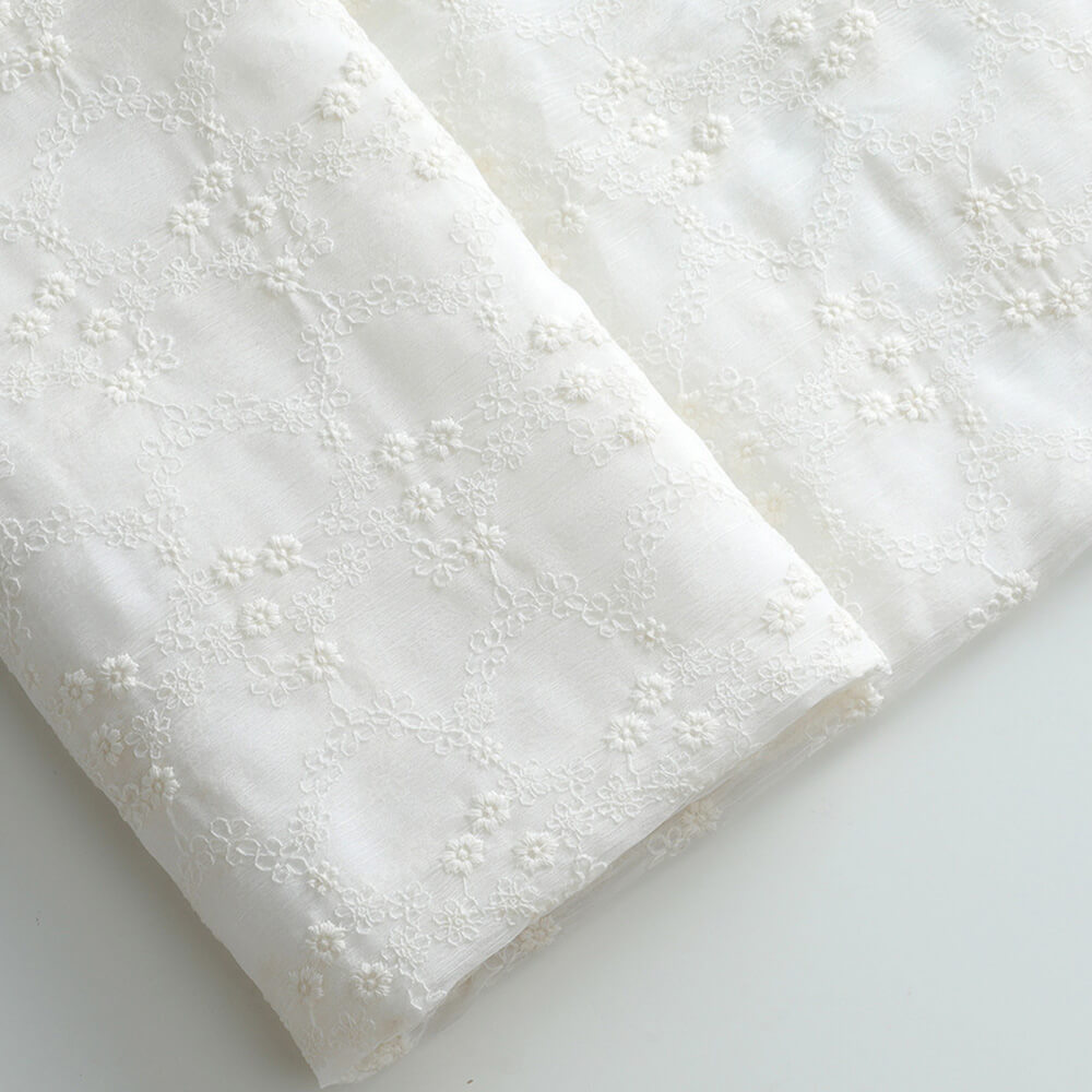 Embroidered Fabric Cotton Thread Tablecloth Cotton for Women's Wear Wh 2