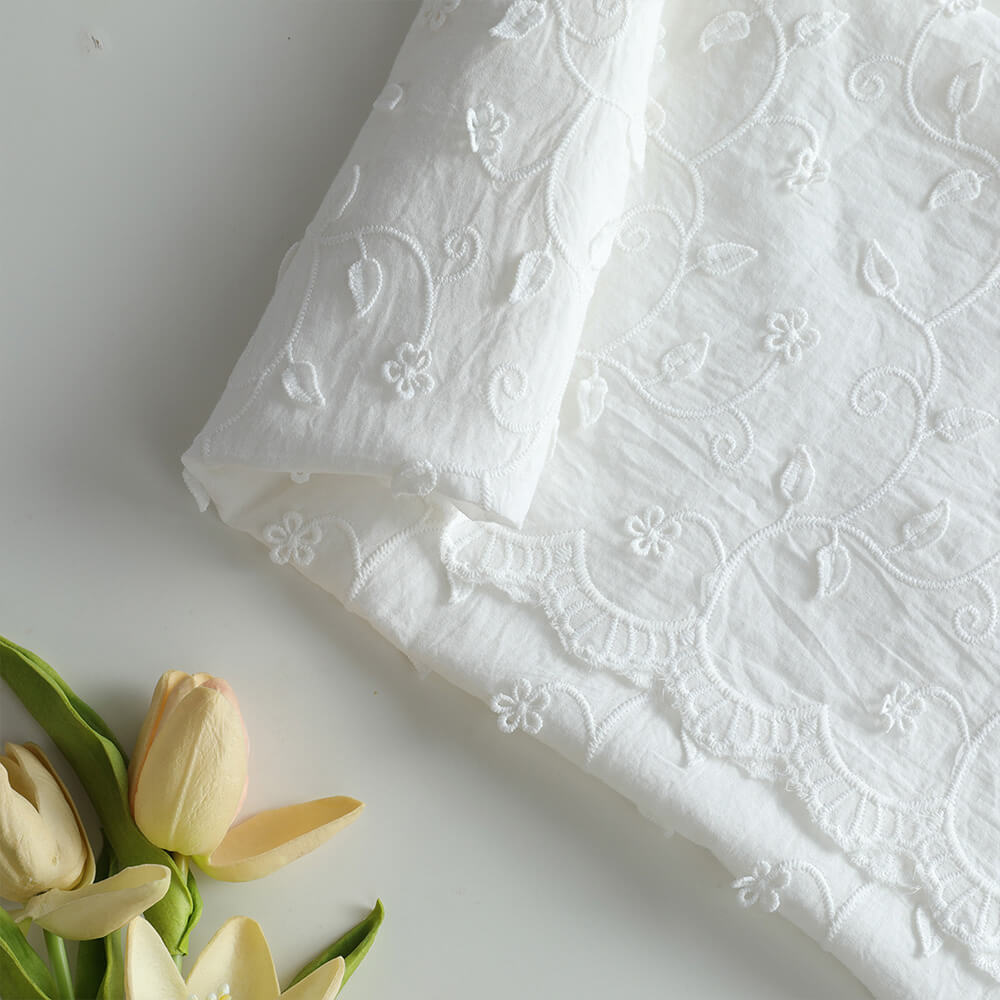 Embroidered Fabric 3D Dress Cotton for Women's Wear Wholesale Supplier 9