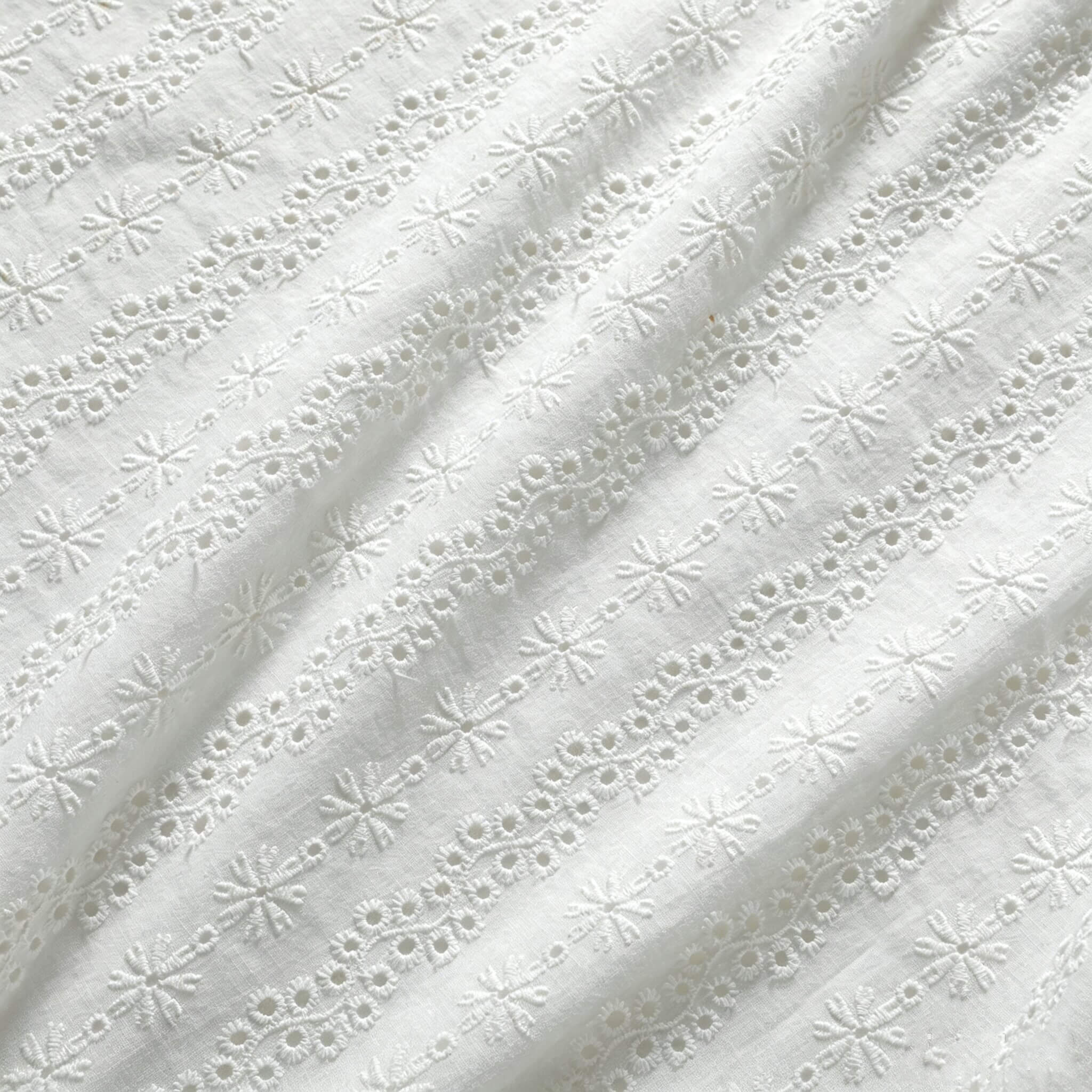 Embroidered Fabric Cutwork All-Over Cotton for Women's Wear Wholesale