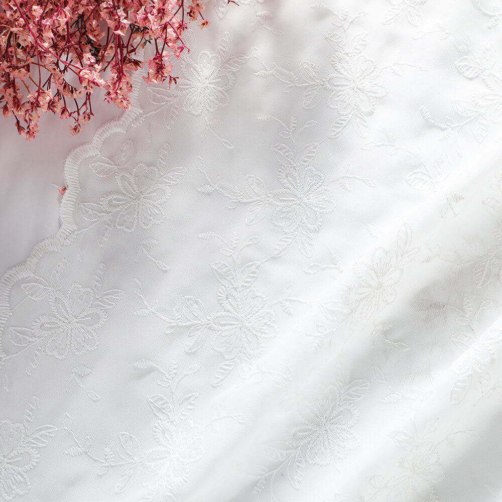 Embroidered Fabric Milk Silk Dress Polyester for Women's Wear Wholesal