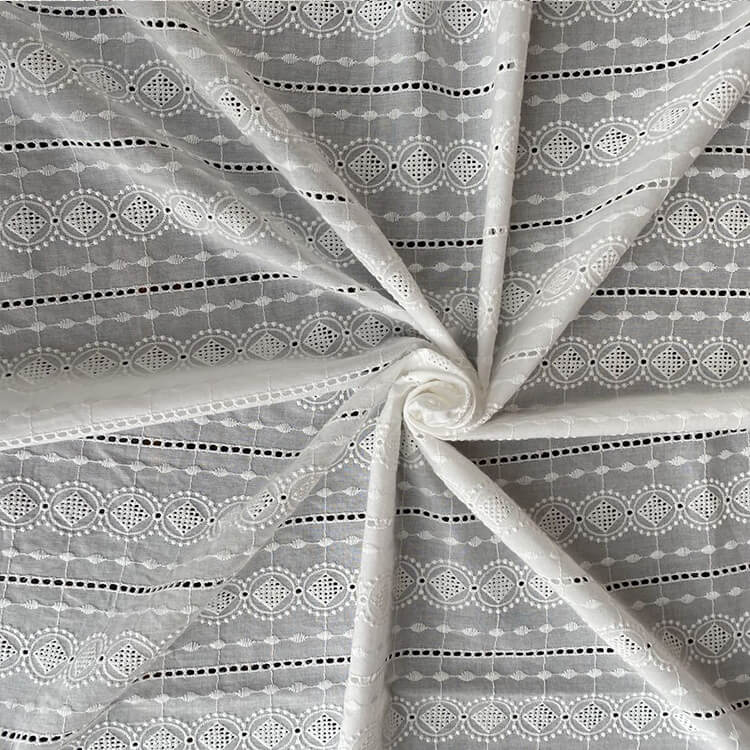 All-Over 100% Cotton Embroidered Fabric for Women's Wear Wholesale Sup 4
