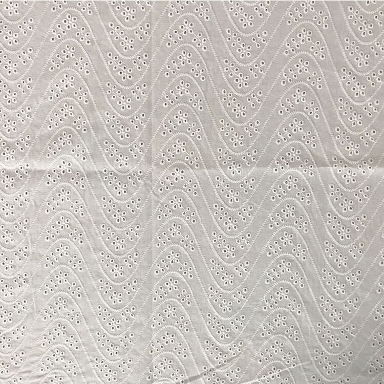 60-count Cutwork Eyelet 100% Cotton Embroidered Fabric for Women's Wear Who