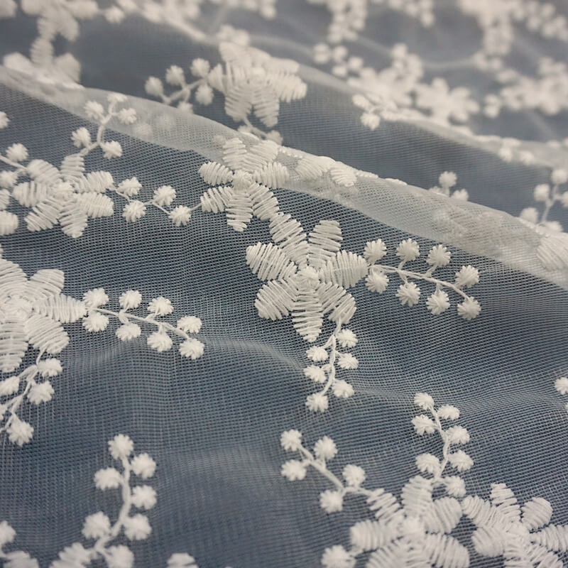 Embroidered Lace Milk Silk Water Soluble Embroidered Fabric for Women'