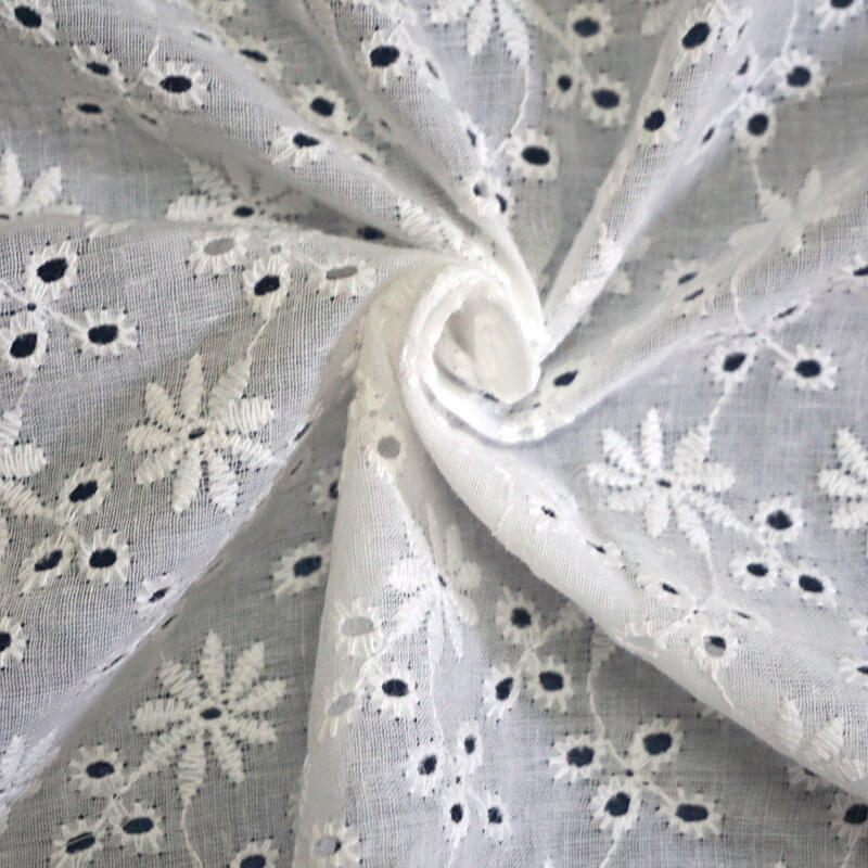 Embroidered Fabric All-Over Cutwork for Women's Wear Wholesale Supplie 5