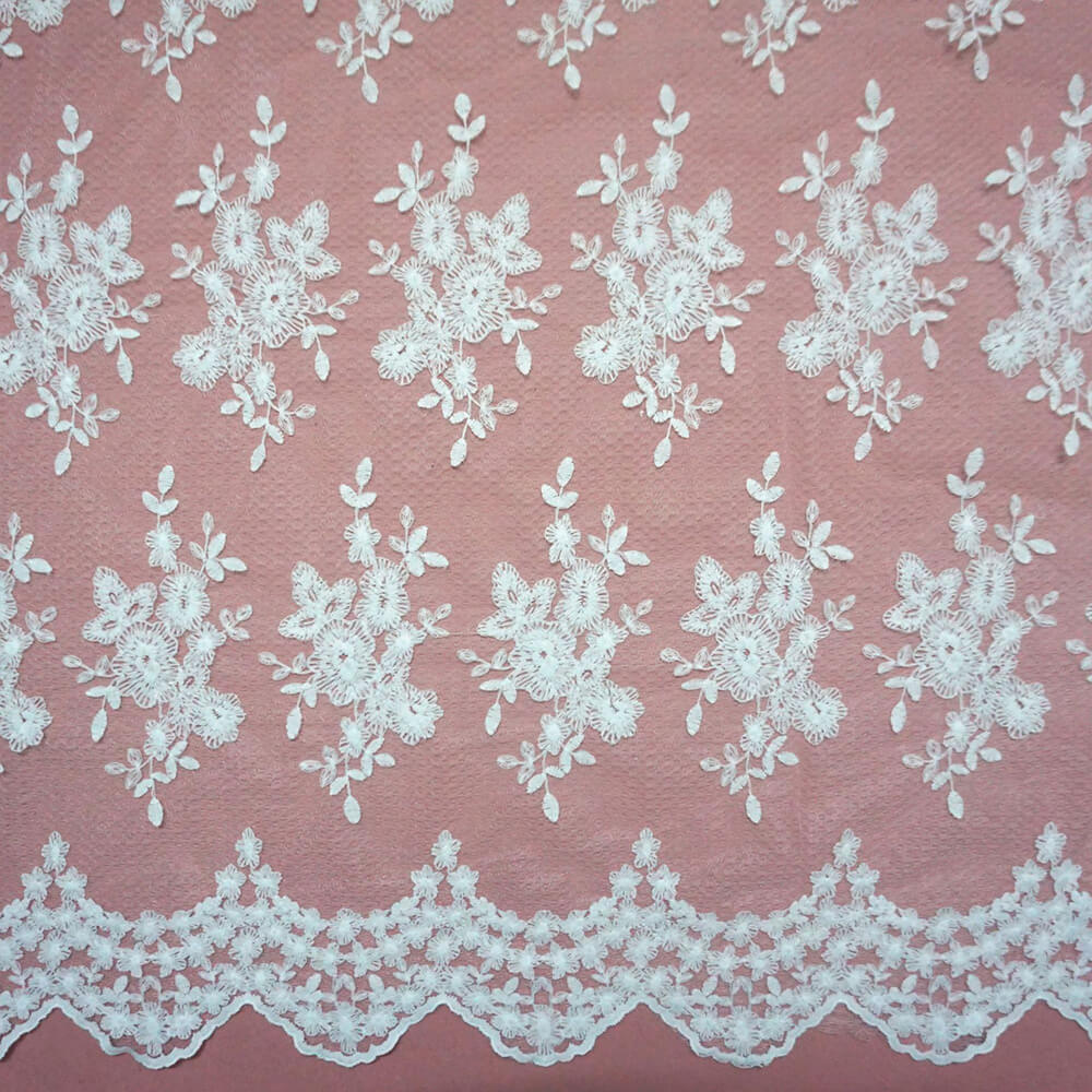 Embroidered Lace Milk Silk All-Over Embroidered Fabric for Women's Wea