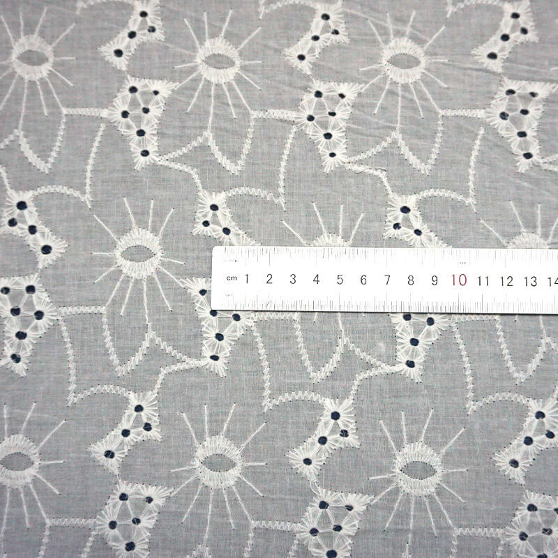 Embroidered Fabric All-Over Cutwork for Women's Wear Wholesale Supplie 4
