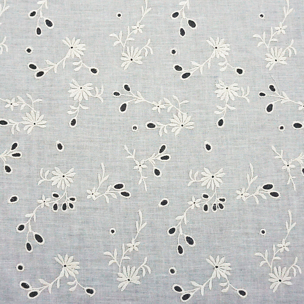 Embroidered Lace Water Soluble Cotton Thread Embroidered Fabric for Wo
