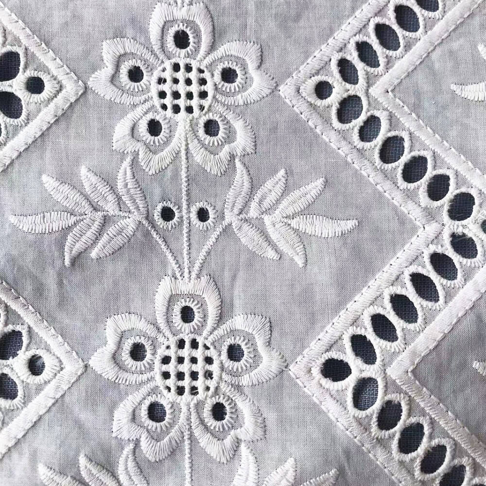 Embroidered Fabric All-Over 100% Cotton for Women's Wear Wholesale Sup