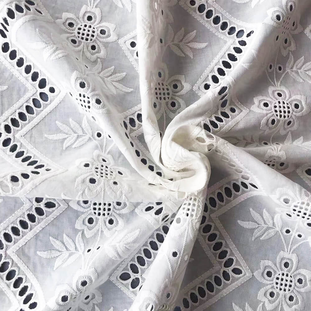 Embroidered Fabric All-Over 100% Cotton for Women's Wear Wholesale Sup 4