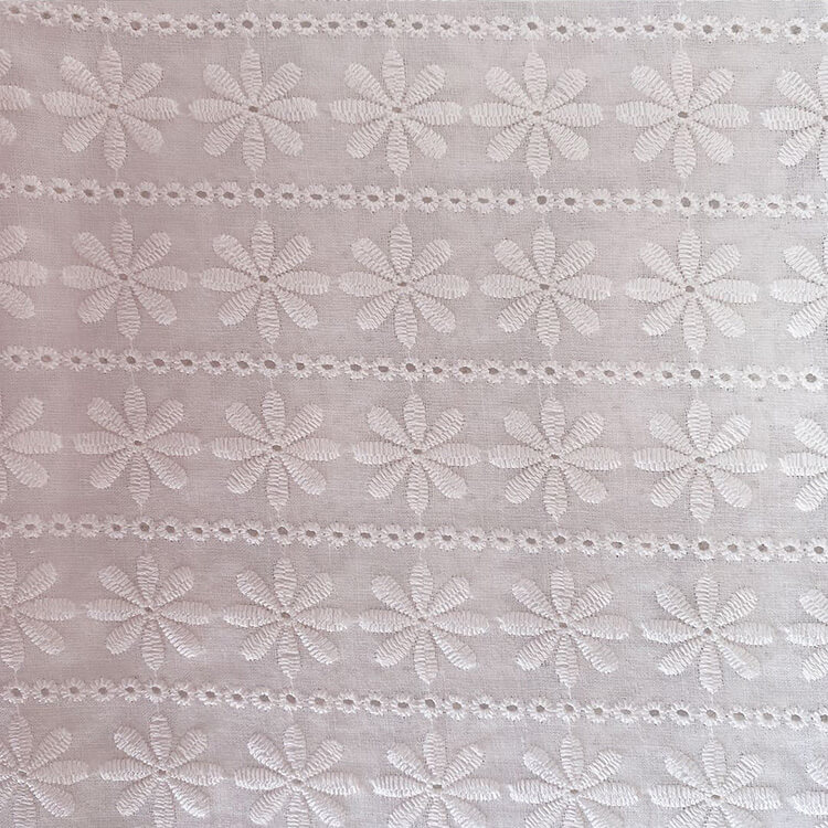 Embroidered Fabric All-Over 100% Cotton for Women's Wear Wholesale Sup