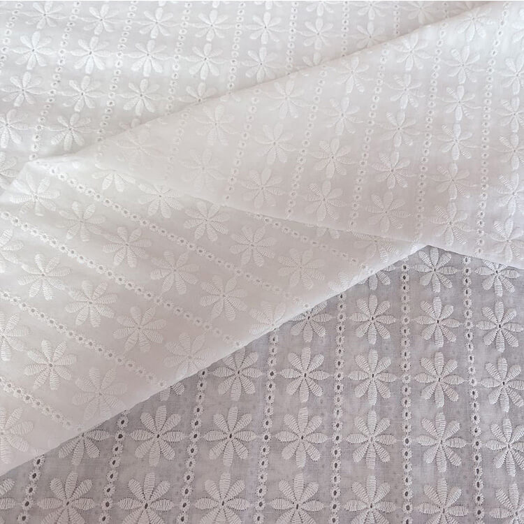 Embroidered Fabric All-Over 100% Cotton for Women's Wear Wholesale Sup 4