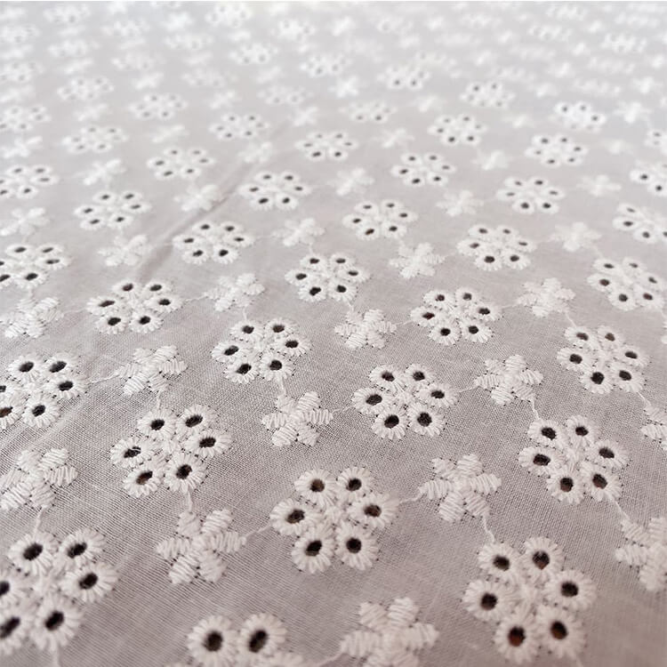 Embroidered Fabric All-Over 100% Cotton for Women's Wear Wholesale Sup