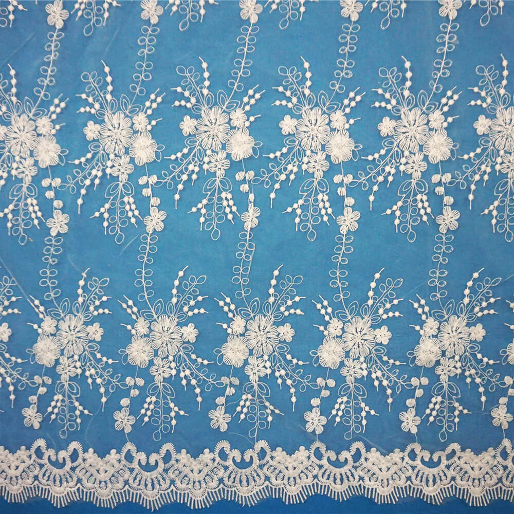 Water Soluble Lace Milk Silk All-Over Embroidered Fabric for Women's W