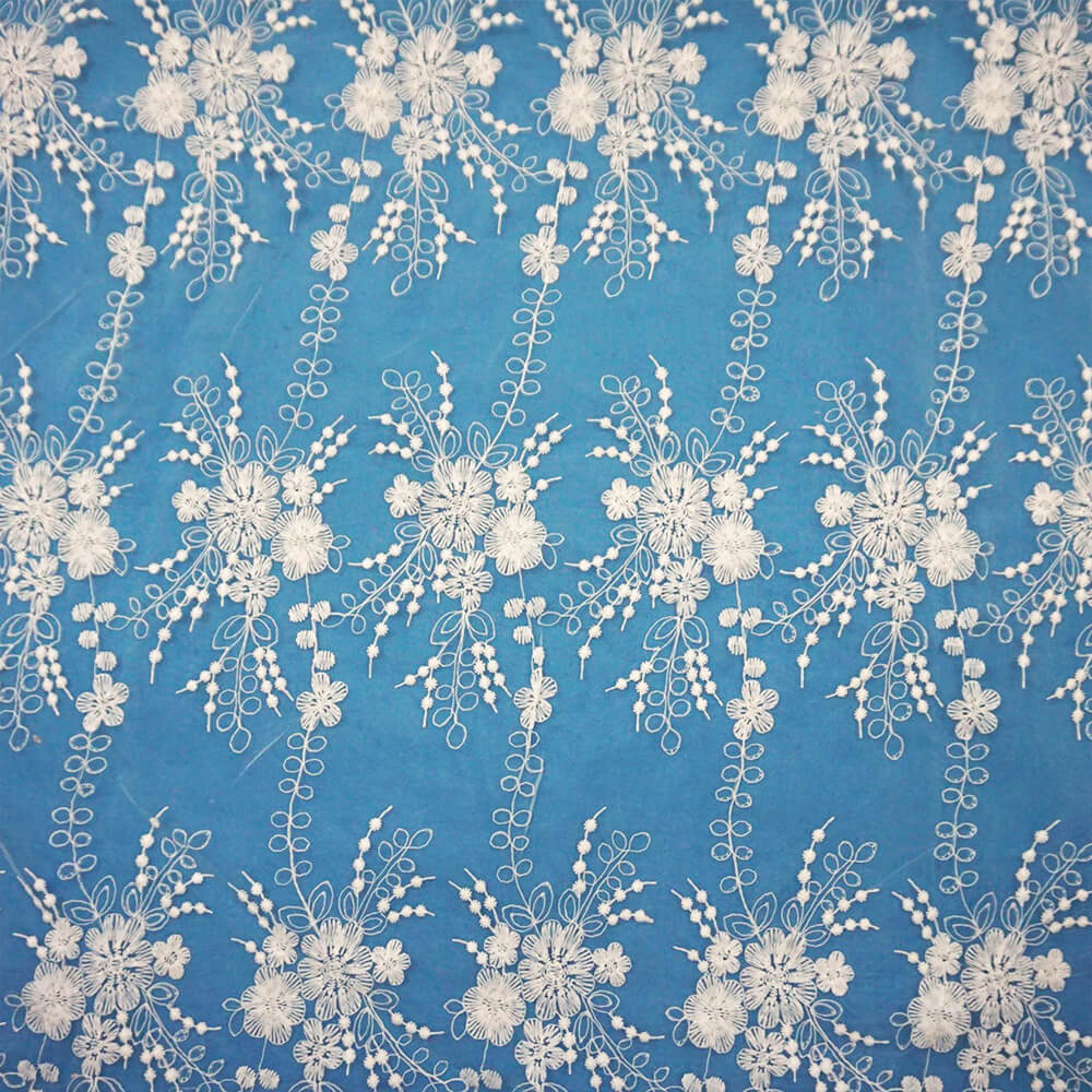 Water Soluble Lace Milk Silk All-Over Embroidered Fabric for Women's W