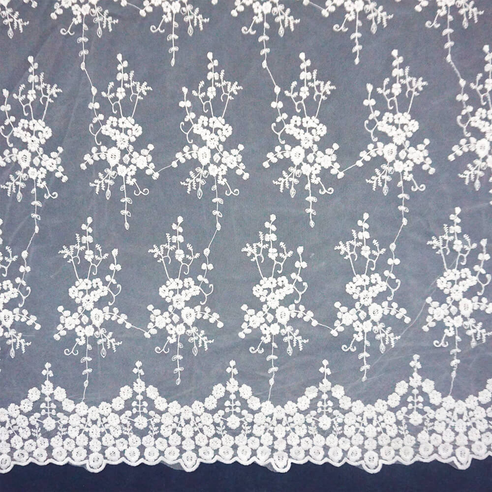 Water Soluble Lace All-Over Lace Milk Silk Embroidered Fabric for Wome