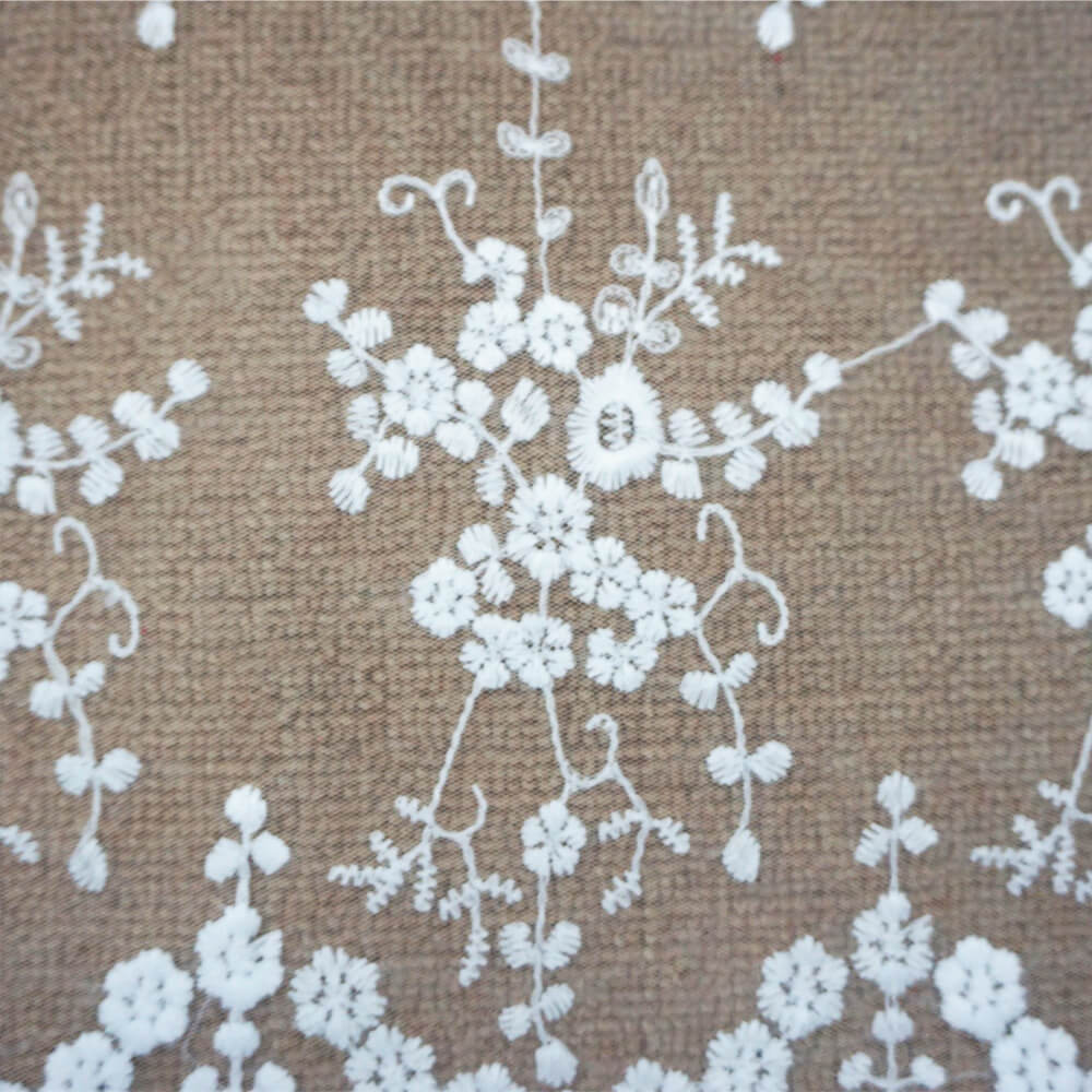Water Soluble Lace All-Over Lace Milk Silk Embroidered Fabric for Wome
