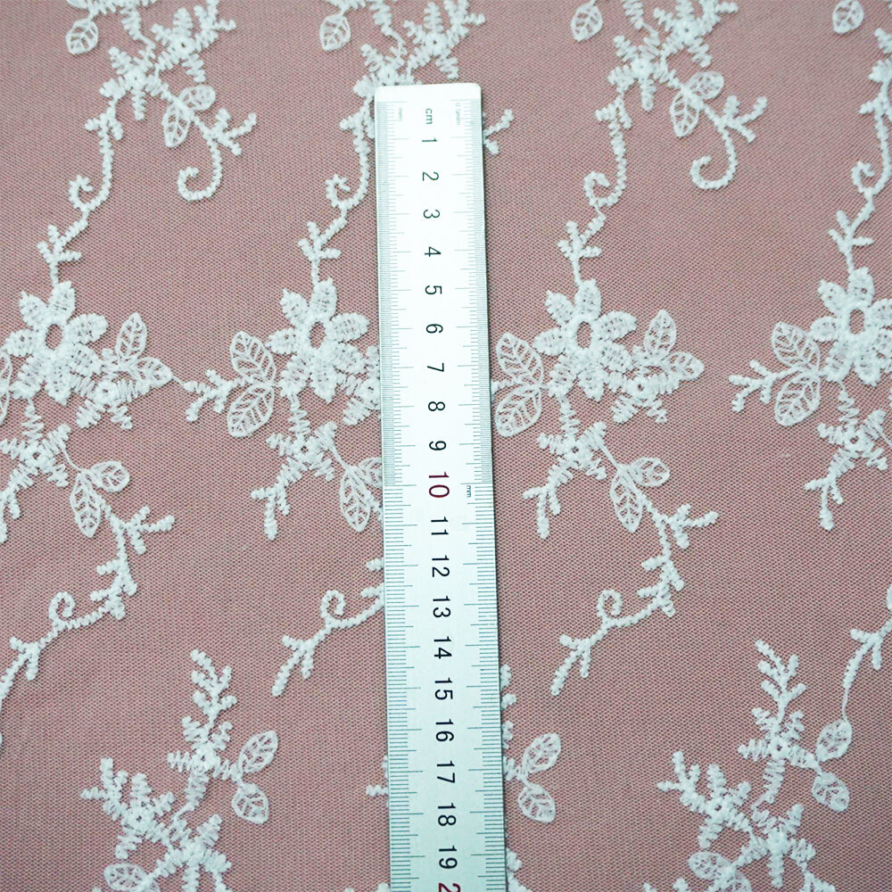 Water Soluble Lace Embroidered Fabric Milk Silk for Women's Wear Whole 4
