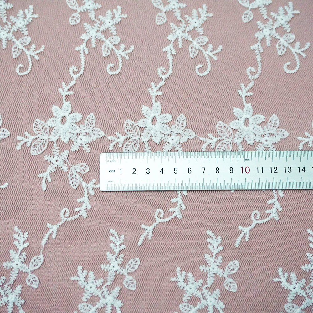 Water Soluble Lace Embroidered Fabric Milk Silk for Women's Wear Whole 5