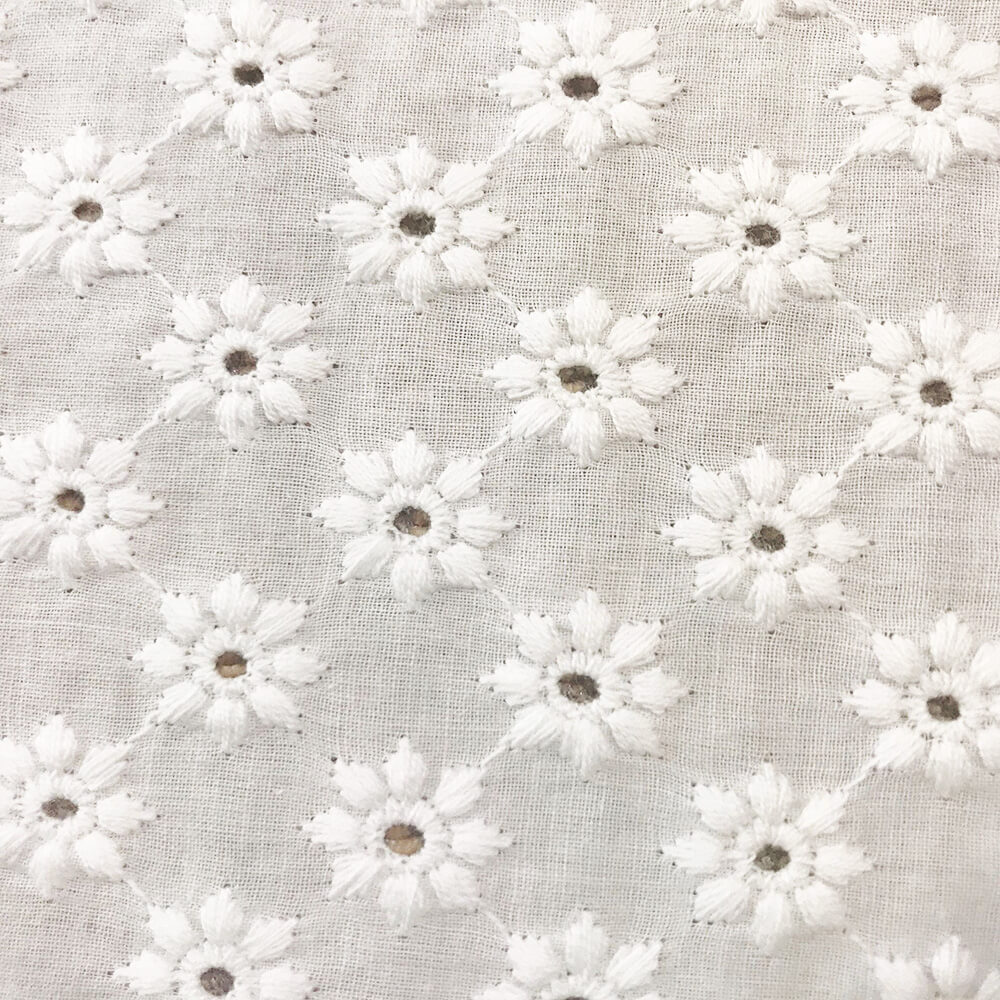 Embroidered Fabric 100% Cotton for Women's Wear Wholesale Supplier