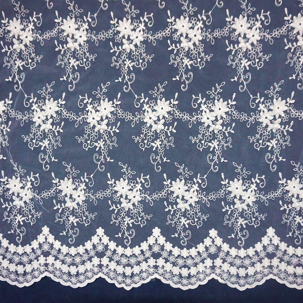 Water Soluble Lace Embroidered Fabric All-Over Embroidery for Women's