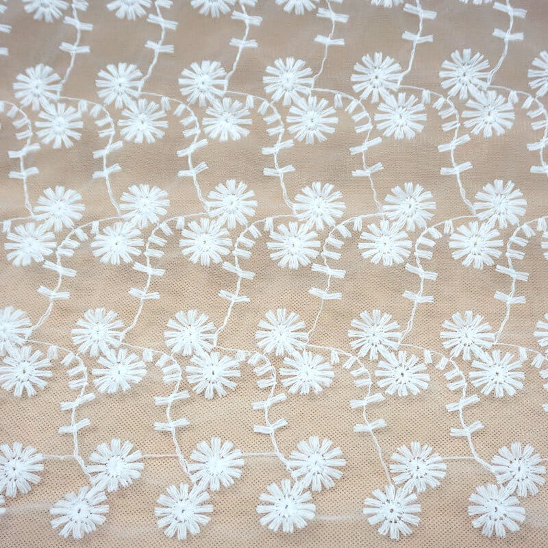 Water Soluble Lace Embroidered Fabric Milk Silk for Women's Wear Whole