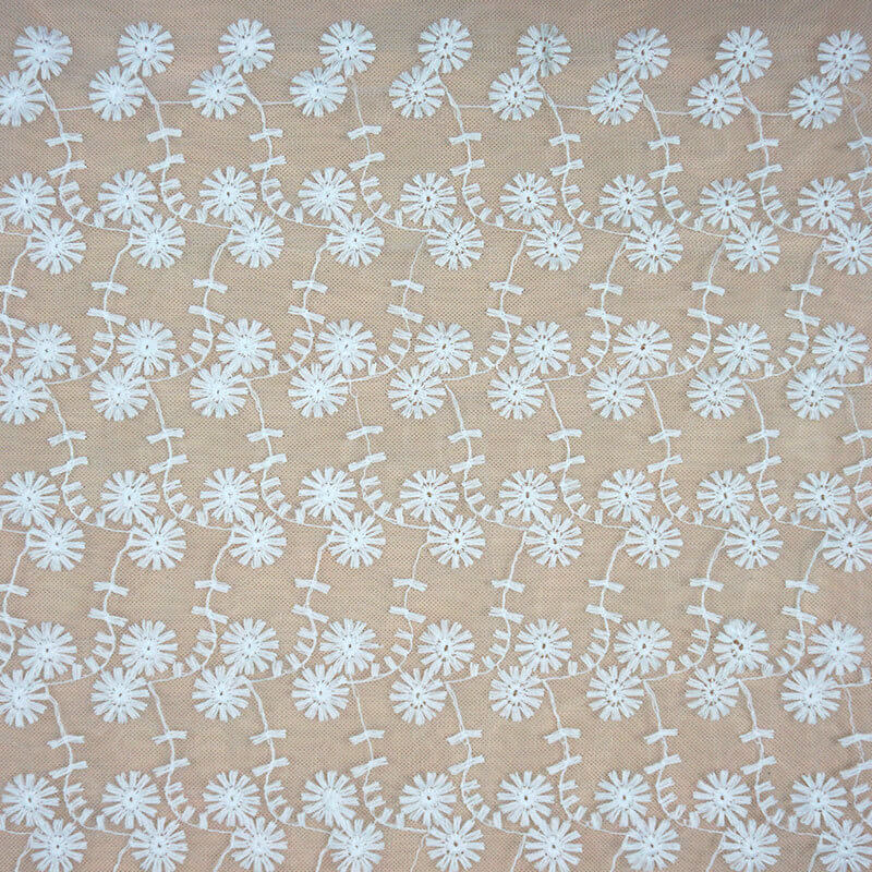 Water Soluble Lace Embroidered Fabric Milk Silk for Women's Wear Whole